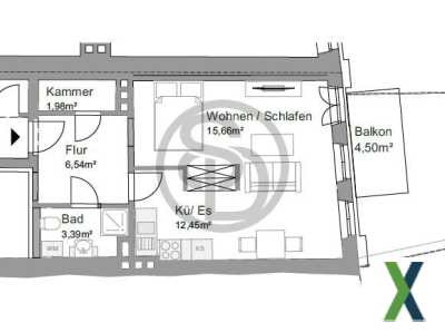 Foto Stilvoll wohnen in der Innenstadt: Top-sanierte 1-Zimmer-Wohnung im EG des Ludwig-Ensembles - mit schönem Balkon Richtung Saale - Erstbezug (ca. 42,27 m²)